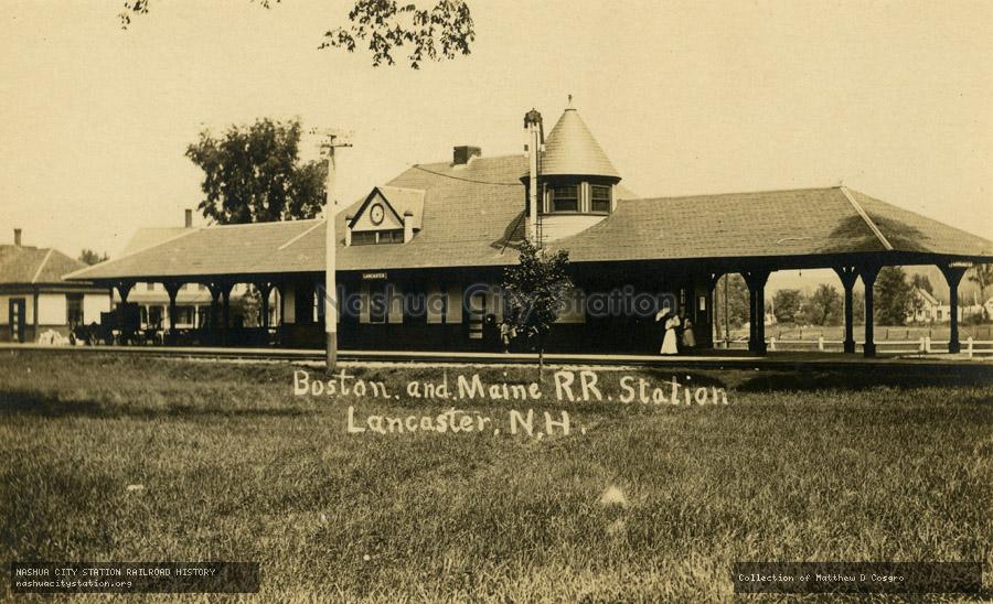 Postcard: Boston and Maine Railroad Station, Lancaster, New Hampshire